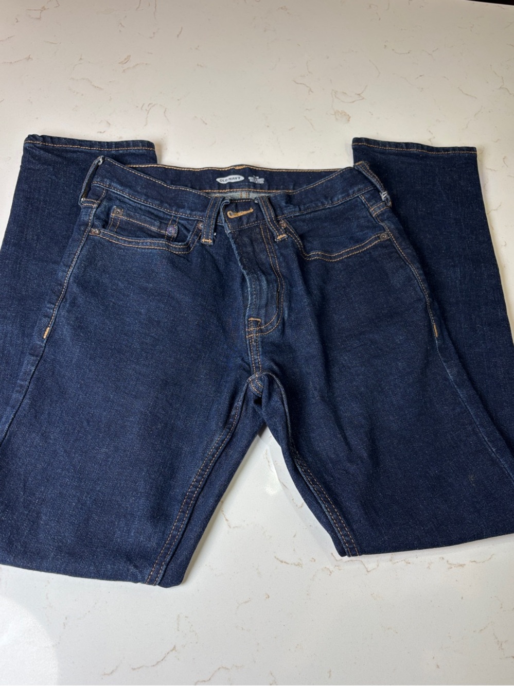 Old Navy 28x30 Men's Slim Straight Jeans in Dark Blue Denim